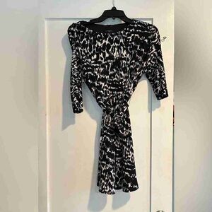 Elegant Black and White Patterned Dress